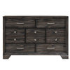 Dresser | Grain Texture | 7 Drawers | Wood | Gray