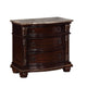 Sany Wooden Nightstand with Three Spacious Drawers and Bun Feet, Cherry Brown