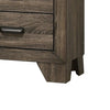 Nightstand | 2 Drawer | Metal Handles | Bracket Legs | Brown