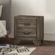 Nightstand | 2 Drawer | Metal Handles | Bracket Legs | Brown