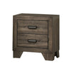 Nightstand | 2 Drawer | Metal Handles | Bracket Legs | Brown