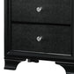 2 Textured Drawer Nightstand with Crystal Knobs, Black By Casagear Home