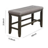 48" Upholstered Counter Height Bench, Gray By Casagear Home
