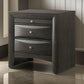 2 Drawer Nightstand with Pull Out Tray, Brown By Casagear Home