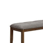 48" Tufted Upholstered Nailhead Trim Bench, Brown and Gray By Casagear Home