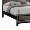 Transitional Queen Bed with Plank Panel Headboard and Low Footboard Gray BM215482