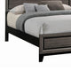 Transitional Queen Bed with Plank Panel Headboard and Low Footboard Gray BM215482