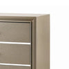 Five Drawer Wooden Chest with Polished Metallic Pulls, Champagne Gold by Casagear Home
