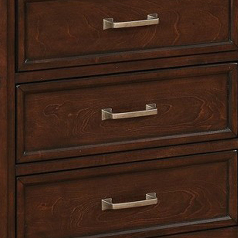 Wooden Nightstand with Three Storage Drawers and Grain Details, Brown by Casagear Home