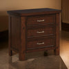 Wooden Nightstand with Three Storage Drawers and Grain Details, Brown by Casagear Home