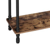 39" 2 Tier Console Table with Metal Legs, Rustic Brown By Casagear Home