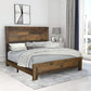 Plank Style Eastern King Bed with Rustic Details Dark Brown by Casagear Home BM215788