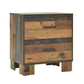2 Drawer Plank Style Nightstand Dark Brown by Casagear Home BM215791