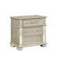3 Drawers Ornate Carved Nightstand with USB Ports Gold by Casagear Home BM215813