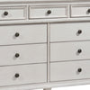 9 Drawer Farmhouse Style Dresser with Metal Knobs and Tapered Feet White By Casagear Home BM215848