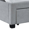 Fabric Upholstered Wooden Full Size Bed with Bottom Drawers Gray By Casagear Home BM215857