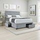 Fabric Upholstered Wooden Queen Size Bed with Bottom Drawers, Gray
