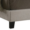 Fabric Upholstered Wooden Queen Size Bed with Nailhead Trims Beige BM215886