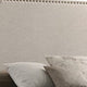 Fabric Upholstered Wooden Queen Size Bed with Nailhead Trims Beige BM215886