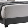 Fabric Upholstered Wooden Demi Wing Full Bed with Camelback Headboard Gray By Casagear Home BM215893