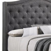 Fabric Upholstered Wooden Demi Wing Full Bed with Camelback Headboard Gray By Casagear Home BM215893