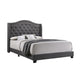 Fabric Upholstered Demi Wing Bed | Full Size | Camelback Headboard | Gray