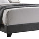 Fabric Upholstered Demi Wing Bed | Queen Size | Camelback Headboard | Gray