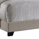 Fabric Upholstered Wooden Demi Wing Full Bed with Camelback Headboard,Beige BM215896