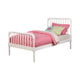 Wooden Twin Bed with Bobbin Style Slatted Headboard and Footboard, White