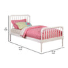 Wooden Twin Bed with Bobbin Style Slatted Headboard and Footboard, White