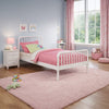Wooden Twin Bed with Bobbin Style Slatted Headboard and Footboard, White