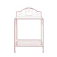 Glass Top Nightstand with and Bottom Shelf Pink BM215931