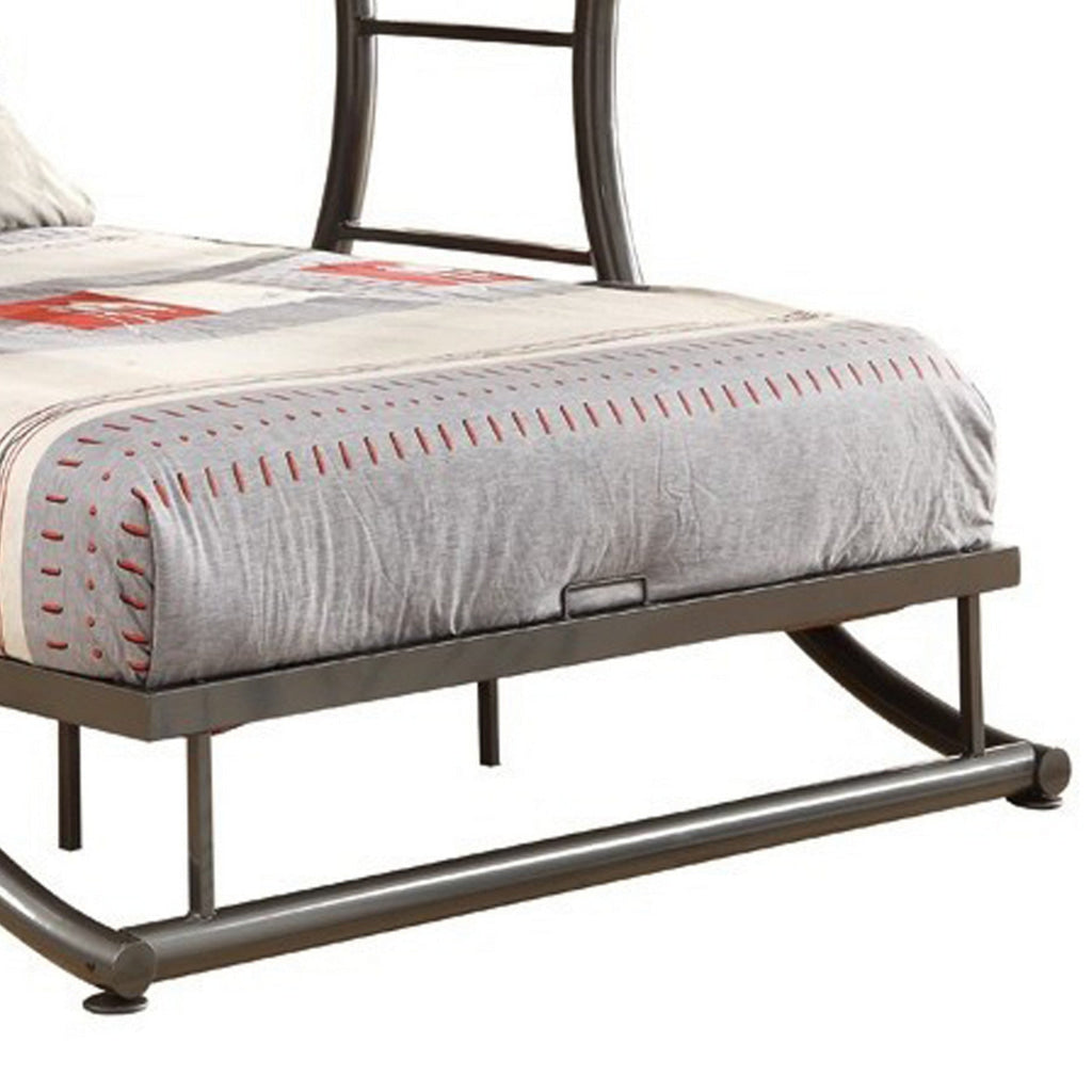 Metal Full Over Full Bunk Bed with Arched Framework and Ladders Gray By Casagear Home BM215938