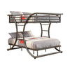 Metal Bunk Bed | Full Over Full | Arched Framework | Ladders | Gray