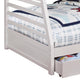 Wooden Twin Over Full Bunk Bed with Wheel Supported Bottom Drawers White BM215947