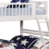 Wooden Twin Over Full Bunk Bed with Wheel Supported Bottom Drawers White BM215947