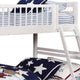 Wooden Twin Over Full Bunk Bed with Wheel Supported Bottom Drawers White BM215947