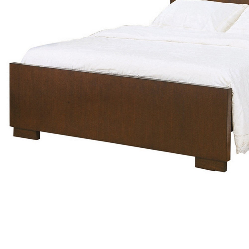 3 Open Bookcase Eastern King Size Bed with Soft Light, Brown