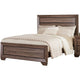 Transitional Style Queen Size Bed with Natural Grain Details, Brown