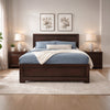 Queen Size Bed with Panel Headboard and Footboard, Cocoa Brown