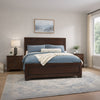 Queen Size Bed with Panel Headboard and Footboard, Cocoa Brown