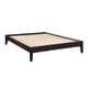 Wooden Queen Size Bed Frame with Chamfered Legs Dark Brown BM215981