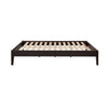 Wooden Queen Size Bed Frame with Chamfered Legs Dark Brown BM215981