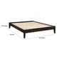 Wooden Queen Size Bed Frame with Chamfered Legs Dark Brown BM215981