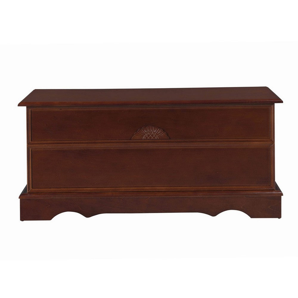 Traditional Chest | Lift Top | Carved Details | Dark Brown