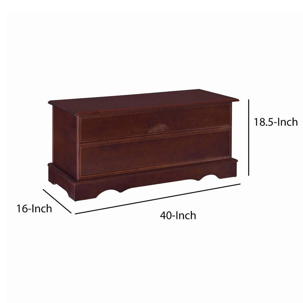 Traditional Chest | Lift Top | Carved Details | Dark Brown