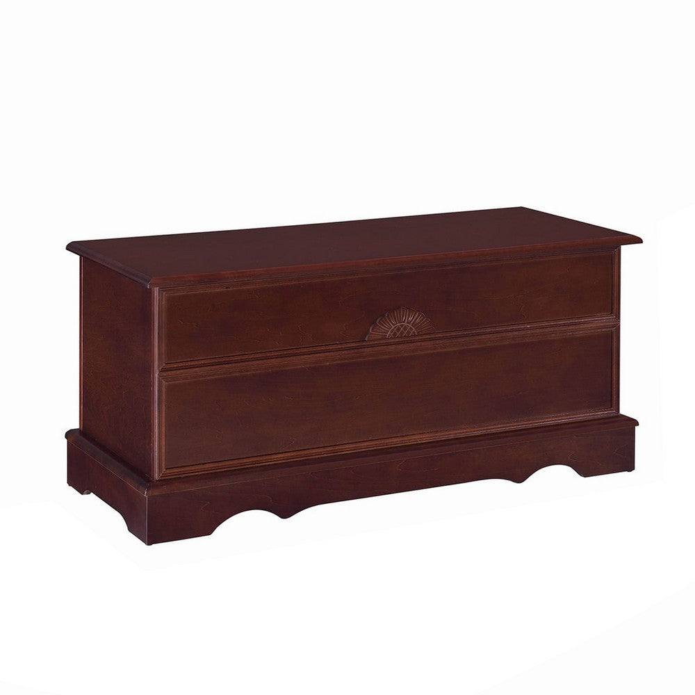 Traditional Chest | Lift Top | Carved Details | Dark Brown