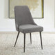 Textured Fabric Dining Chair | Metal Frame | Set of 2 | Gray