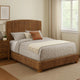 Hand Woven Bed | Banana Leaf | King Size | Chamfered Legs | Brown BM216013