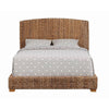 Hand Woven Bed | Banana Leaf | King Size | Chamfered Legs | Brown BM216013